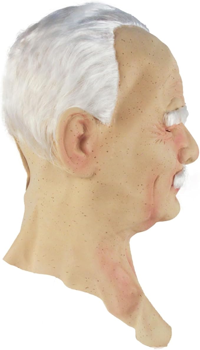 Realistic Old Man Mask Halloween Mask Scary Latex Old Man Grandpa Mask Halloween Wrinkle Face Mask