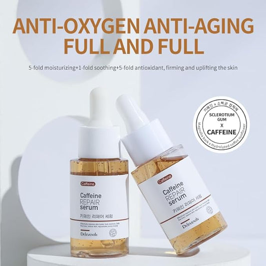 DEleventh Korea Caffeine Face Serum 37ml / Anti-Aging & Anti-Oxidation, Repair and Rejuvenate for Youthful Beauty, Improve Skin Luster, Lock Moisture, Fade Fine Lines, Relieve and Revitalize Your Skin