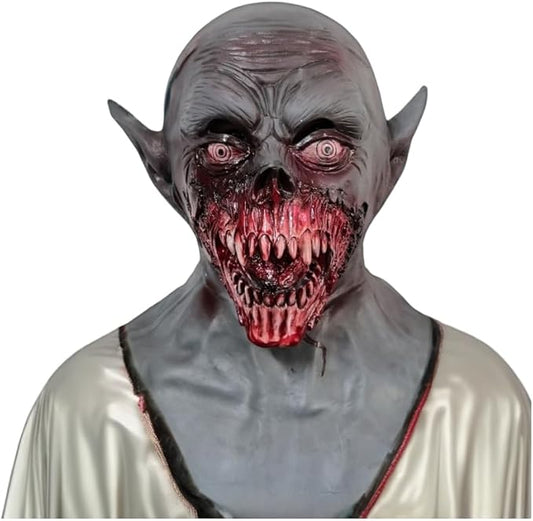 Scary Halloween Mask for Adults - Realistic Vampire Zombie Head Latex Masks Monster Costume Props Horror Cosplay & Party Helmet