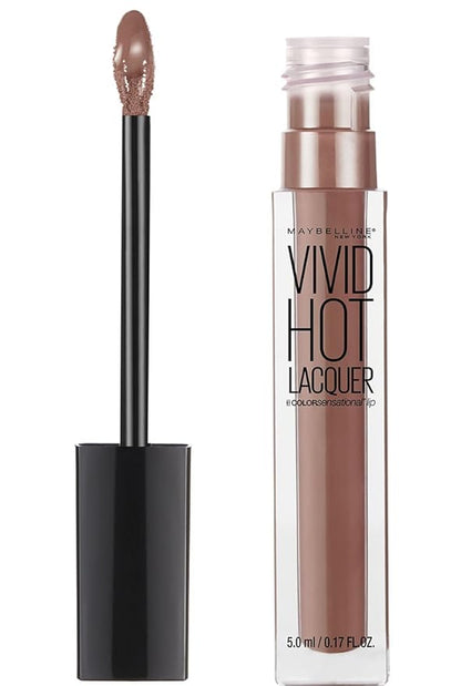 Maybelline New York Limited-Edition Fundles Send Nudes w/Eyeshadow Palette, Color Sensational Vivid Hot Lacquer Lip Gloss and Easy-Carry Nude Tote-Bag (Pack of 2)
