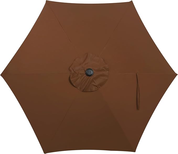 Blissun 7.5 ft Patio Umbrella, Yard Umbrella, Outdoor Market Umbrella with Push Button Tilt Crank, Brown