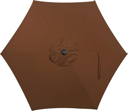 Blissun 7.5 ft Patio Umbrella, Yard Umbrella, Outdoor Market Umbrella with Push Button Tilt Crank, Brown
