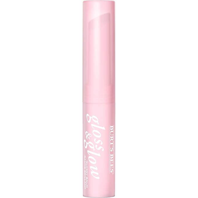 Burts Bees Gloss and Glow Glossy Balm, 100% Natural Origin, Wine Wednesday, 1 Tube, Pack of 2