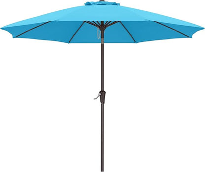 ABCCANOPY 11FT Patio Umbrella, Waterproof Table Umbrella with Push Button Tilt and Crank, 8 Ribs UV Protection Pool Umbrella for Garden, Lawn, Deck & Backyard (Turquoise)