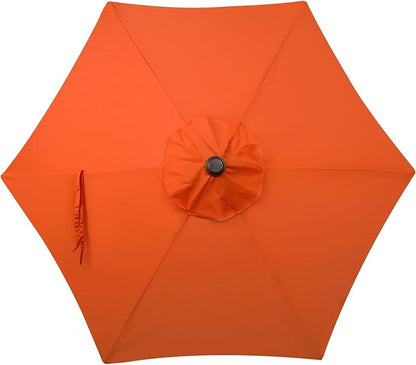 Blissun 7.5 ft Patio Umbrella, Yard Umbrella, Outdoor Market Umbrella with Push Button Tilt Crank, Orange