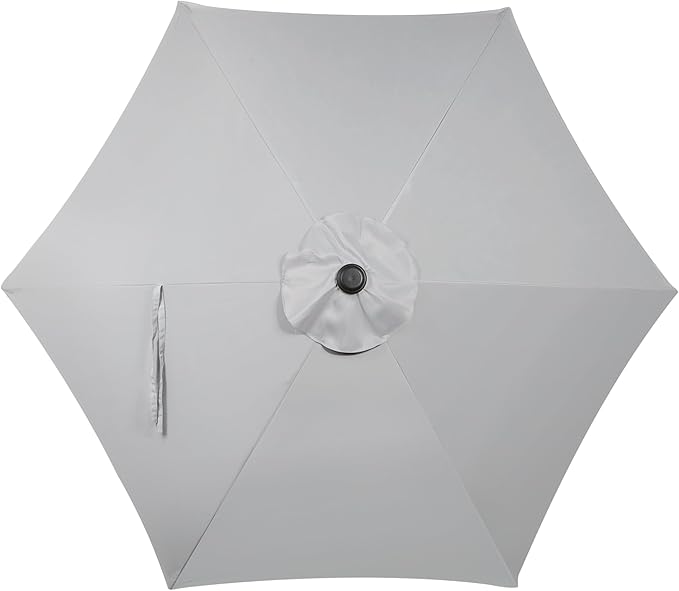 Blissun 7.5 ft Patio Umbrella, Yard Umbrella, Outdoor Market Umbrella with Push Button Tilt Crank, Grey
