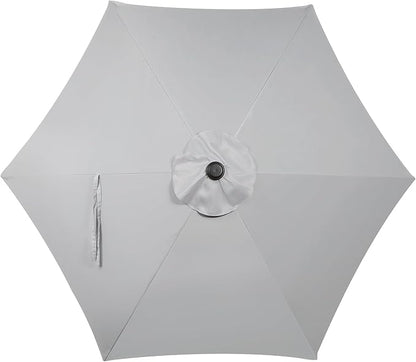 Blissun 7.5 ft Patio Umbrella, Yard Umbrella, Outdoor Market Umbrella with Push Button Tilt Crank, Grey