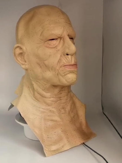 Halloween Realistic Old Man Mask Adlut -Latex Human Old Person Men Full Head Mask Costume