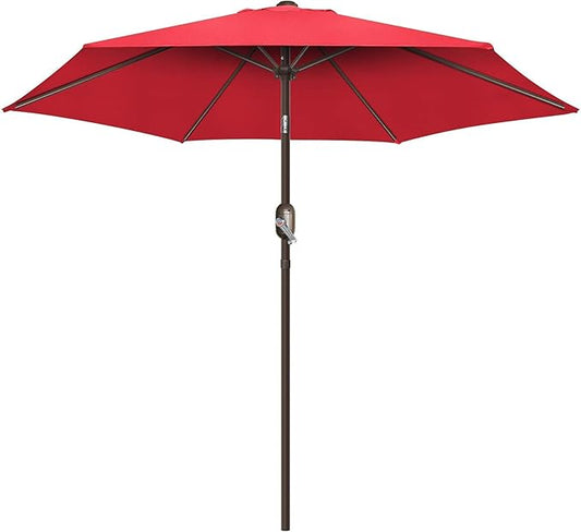 7.5Ft/9Ft Patio Umbrella, UV Protect Pool Umbrella with Heavy Duty Pole,Outdoor Umbrella with Push Botton Tilt & Crank