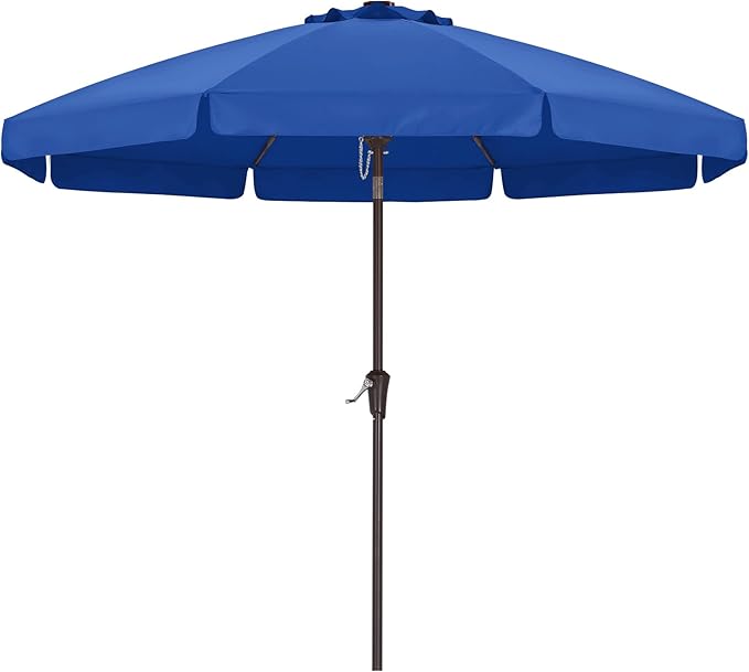 ABCCANOPY Patio Umbrella 10ft, Outdoor Table Umbrella with Push Button Tilt and Crank, 8 Ribs Umbrella for Patio Pool Garden Deck (Blue)