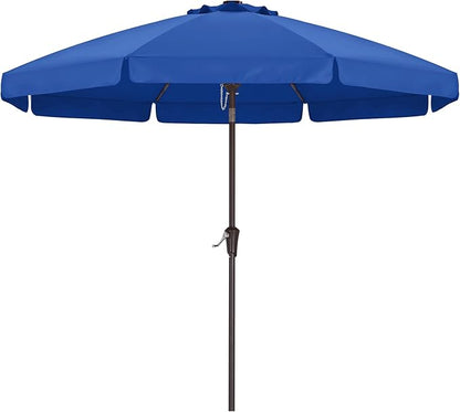ABCCANOPY Patio Umbrella 10ft, Outdoor Table Umbrella with Push Button Tilt and Crank, 8 Ribs Umbrella for Patio Pool Garden Deck (Blue)