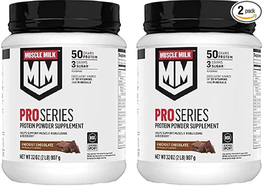 Muscle Mlk Pro Series 50 Knockout Chocolate, 2 Pounds (Pack of 2)