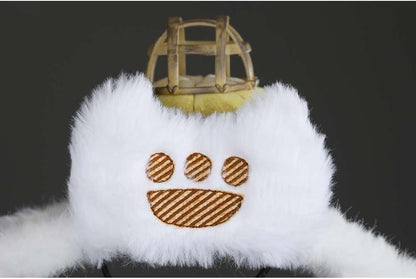 Newcos Monster Wilds Hunter Airu Costume for Cats Cosplay Pet Supplies Costume Accessories Hat Cap Halloween Suit White (Cats Hat, Medium(30-33cm))
