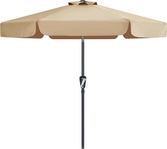 MASTERCANOPY Valance Patio Umbrella for Outdoor Table Market (7.5ft, Khaki)