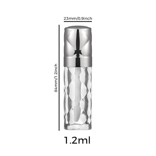 silver Empty lip gloss tubes with wand prismatic Lipgloss tube containers for lip oil packing