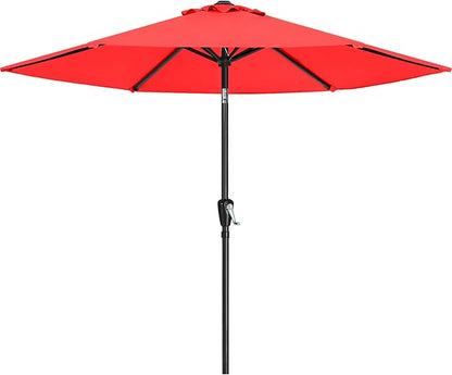 ABCCANOPY 7.5FT OutdoorPatio Umbrella, UV Protection Table Umbrella w/Crank for Easy Set Up, Suitable for Garden, Lawn, Deck & Backyard (Red)
