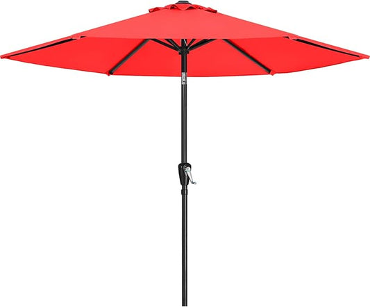 ABCCANOPY 7.5FT OutdoorPatio Umbrella, UV Protection Table Umbrella w/Crank for Easy Set Up, Suitable for Garden, Lawn, Deck & Backyard (Red)