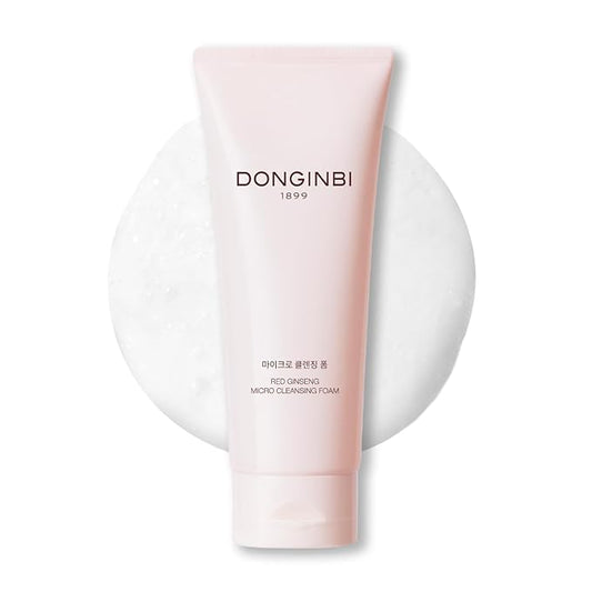 Donginbi Red Ginseng Micro Cleansing Foam - Hydrating Face Wash with Red Ginseng Extract, Non-Irritating, Lightweight & Creamy Daily Face Cleanser, 5.07 floz / 150ml