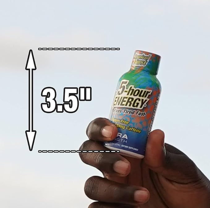 5-Hour ENERGY Shots Extra Strength | Tropical Burst Flavor | 1.93 oz. 30 Count | Sugar Free, Zero Calories | Amino Acids and Essential B Vitamins | Dietary Supplement | Feel Alert and Energized
