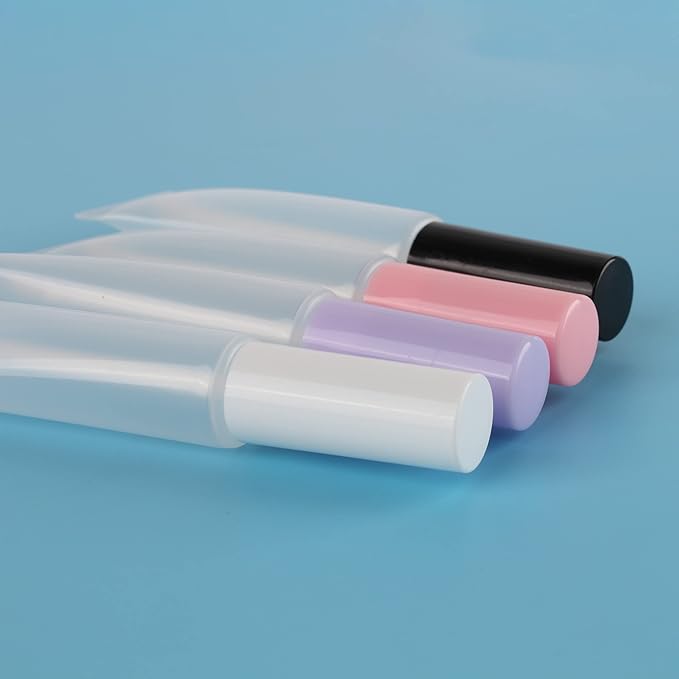 COSIDEA 50 pack Empty Black 15ml Squeeze lip gloss tubes with wand 0.5oz soft lipgloss container chapstick containers empty tube