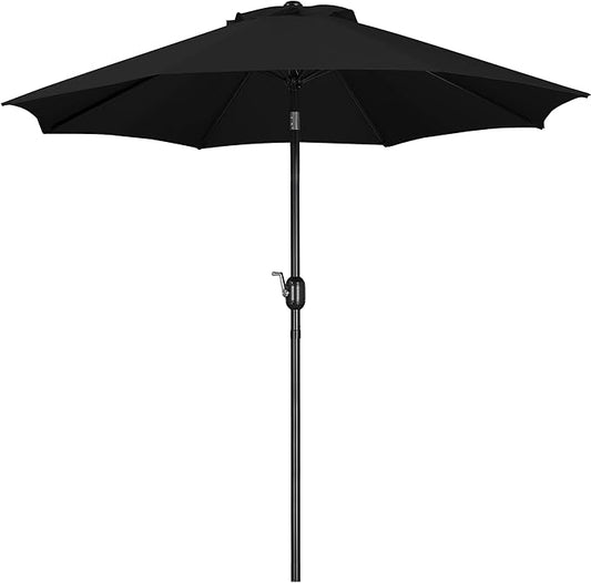 Yaheetech 9FT Patio Umbrella Outdoor Umbrella Patio Yard Market Table Umbrella with Push Button Tilt & Crank for Garden/Beach/Lawn/Deck/Backyard/Pool, 8 Ribs, Black