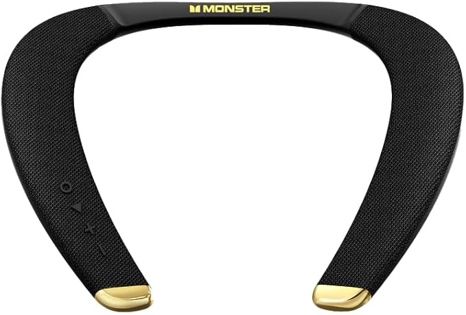 Monster Boomerang Petite Neckband Bluetooth Speakers, Neck Speaker with 15H Playtime, aptX High Fidelity 3D Stereo Sound, Low Latency, Built-in Mic, IPX5 Waterproof Wearable for Home Outdoor