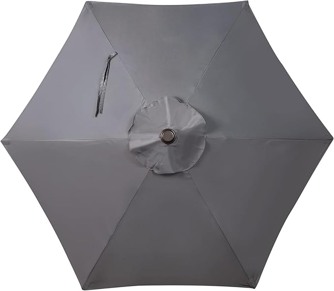 Blissun 7.5 ft Patio Umbrella, Yard Umbrella, Outdoor Market Umbrella with Push Button Tilt Crank, Dark Grey