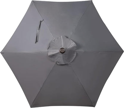 Blissun 7.5 ft Patio Umbrella, Yard Umbrella, Outdoor Market Umbrella with Push Button Tilt Crank, Dark Grey