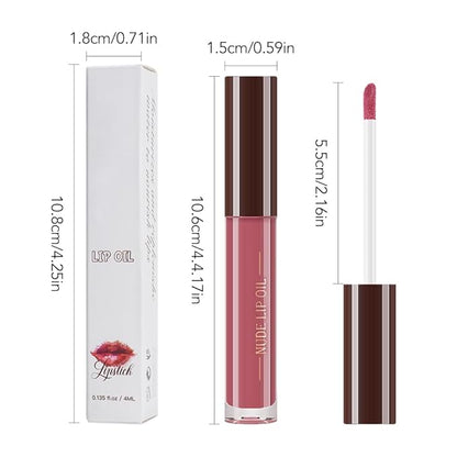 Hydrating Lip Glow Oil, Plumping Lip Oil, Tinted Lip Plumper Gloss,Younger-Looking Lips | Nourishing Long Lasting Non-Sticky Hydrating & Smoothing Lip Treatment Cruelty Free 07#