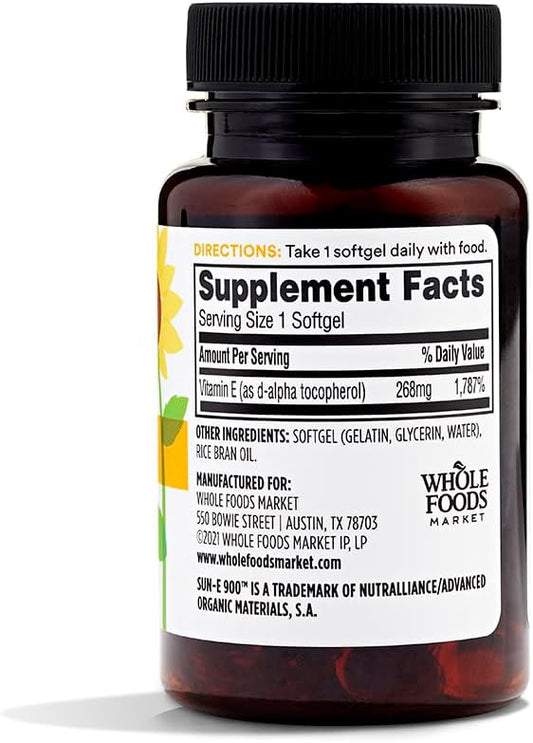 365 by Whole Foods Market, Sunflower Vitamin E, 60 Count (Pack of 2)