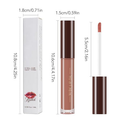 Hydrating Lip Glow Oil, Plumping Lip Oil, Tinted Lip Plumper Gloss,Younger-Looking Lips | Nourishing Long Lasting Non-Sticky Hydrating & Smoothing Lip Treatment Cruelty Free 01#
