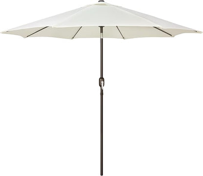 Blissun 9' Outdoor Patio Umbrella, Outdoor Table Umbrella, Yard Umbrella, Market Umbrella with 8 Sturdy Ribs, Push Button Tilt and Crank