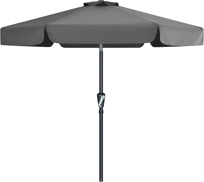 MASTERCANOPY Valance Patio Umbrella for Outdoor Table Market (7.5ft, Dark Gray)