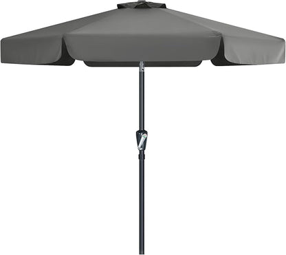 MASTERCANOPY Valance Patio Umbrella for Outdoor Table Market (7.5ft, Dark Gray)