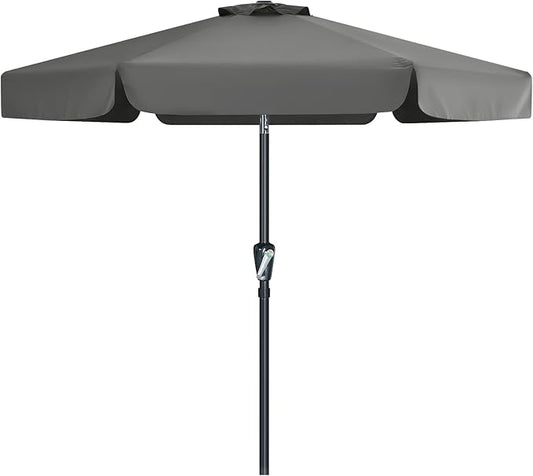 MASTERCANOPY Valance Patio Umbrella for Outdoor Table Market (7.5ft, Dark Gray)
