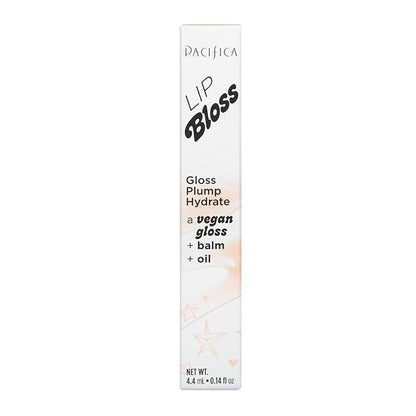 Pacifica Plumping Lip Gloss – Jasmine Kiss Flavored Lavender-Pink Tint Hydrating Lip Oil Balm, No-Tingle Volumizing Gloss with Shea Butter & Jojoba, High Shine Color, Vegan & Cruelty-Free 0.14oz