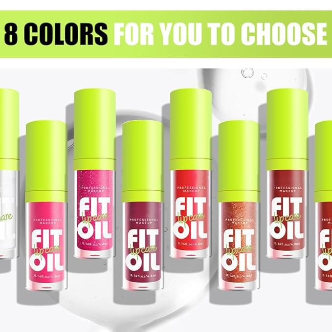 4 Colors Lip Oil Lip Glaze, Hydrating Lip Glow Oil Big Brush Head Shiny Moisturizing Lip Gloss, Long Lasting Non-sticky Fresh Transparent Tinted Plumping Lip Oil (Set A+B)