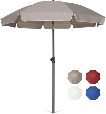 AMMSUN Patio Umbrella, 6.5 ft Outdoor Table Umbrella with Tilt Steel Pole, UPF50+ Protection, Great for Outdoor Garden Backyard, Beige