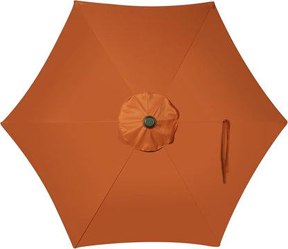 Blissun 7.5 ft Patio Umbrella, Yard Umbrella, Outdoor Market Umbrella with Push Button Tilt Crank, Rust