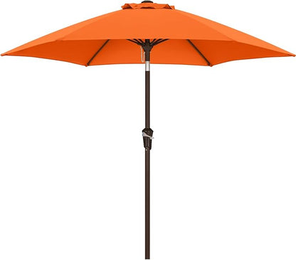 ABCCANOPY 7.5FT OutdoorPatio Umbrella, UV Protection Table Umbrella w/Crank for Easy Set Up, Suitable for Garden, Lawn, Deck & Backyard (Orange)