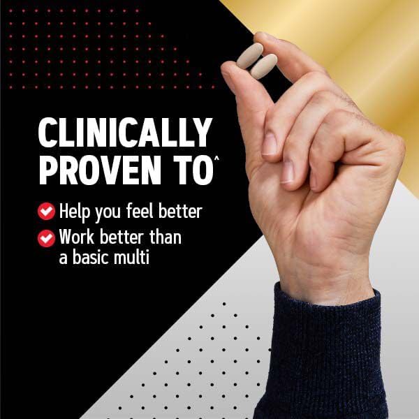 GNC Mega Men Multivitamin Caplets, Clinically Proven to Feel Better, Immune Support, Energy Support, Antioxidants, B Vitamins, Vitamin D-3, Timed Release, 180 count, 90 day supply
