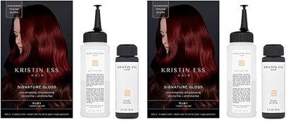 Kristin Ess The One Signature Hair Gloss - Ruby: Medium True Red (Pack of 2)
