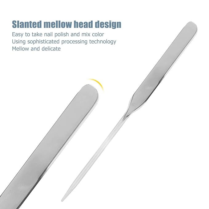 Makeup Spatula,Liquid Foundation Spatula, Stainless Steel Ergonomic Nail