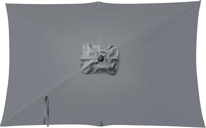 Blissun Rectangular Patio Umbrella, Table Market Umbrella with Tilt and Crank, Outdoor Umbrella for Garden, Deck, Backyard, Pool and Beach