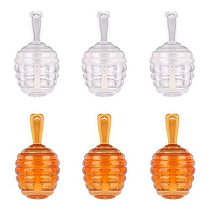 lasenersm 6 Pieces Empty Lip Gloss Tubes Reusable Lip Gloss Containers Honey Pots Shaped Lips Gloss Tube 9 ml Empty Refillable Lips Gloss Bottles DIY Cosmetics Lipstick Containers(Clear, Brown)