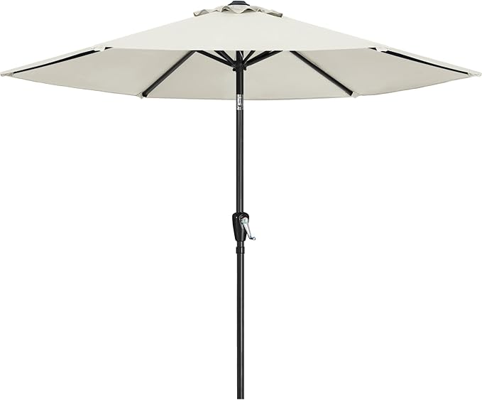 ABCCANOPY 7.5FT Outdoor Patio Umbrella, Table Umbrella w/Crank for Easy Set Up, Suitable for Garden, Lawn, Deck & Backyard (Light Beige)