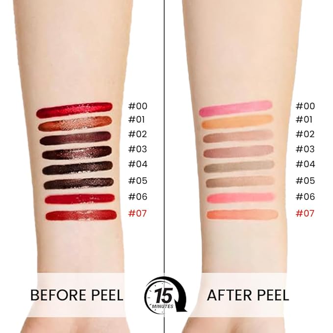 Matte Lip Gloss Stain-Peel Off Lip Liner Tattoo, Orange Red Lip Tint，Long Lasting Peel Off Lip Stain, Waterproof Transfer-proof Lip Mask Lip Liner Peel Off Lip Gloss,Stayn Lip Makeup. #07