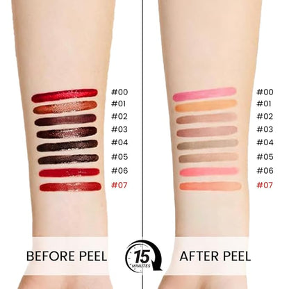 2Pcs Matte Liquid Lip Stain Peel Off Lip Liner Tattoo Set, Waterproof, Smudge-Proof, Peel Off Lip Stain Tattoo, Long-Lasting Non-Stick Cup Lip Gloss for All Skin Types (0.12 fl oz, #04+#06)