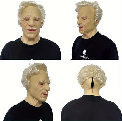 Halloween Realistic Old Man Mask Adlut -Latex Human Old Person Men Full Head Mask Costume