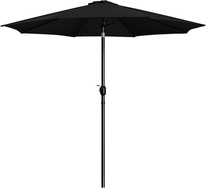 Yaheetech Patio Umbrella, 11FT Outdoor Table Market Umbrella with Push Button Tilt and Crank, Yard Umbrella with 8 Sturdy Ribs for Garden, Deck, Backyard, Pool, Black